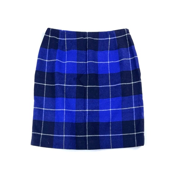 Vintage Wool Blend Plaid Straight Skirt - Picture 1 of 3
